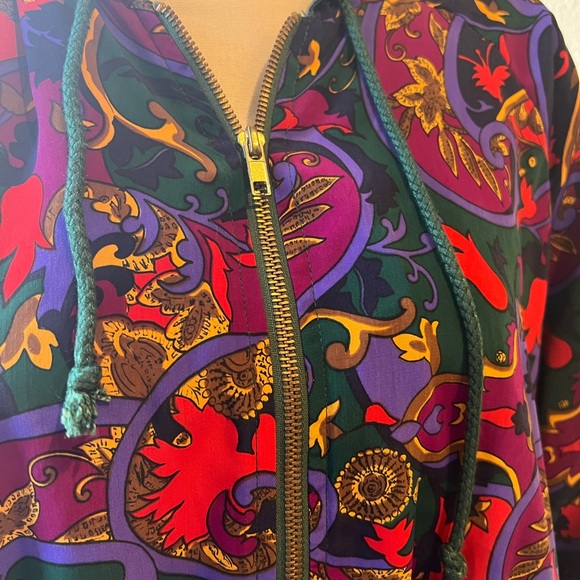 Vintage S.G. Sport Collection Women's Large Windbreaker Hood Baroque Paisley - Picture 9 of 9